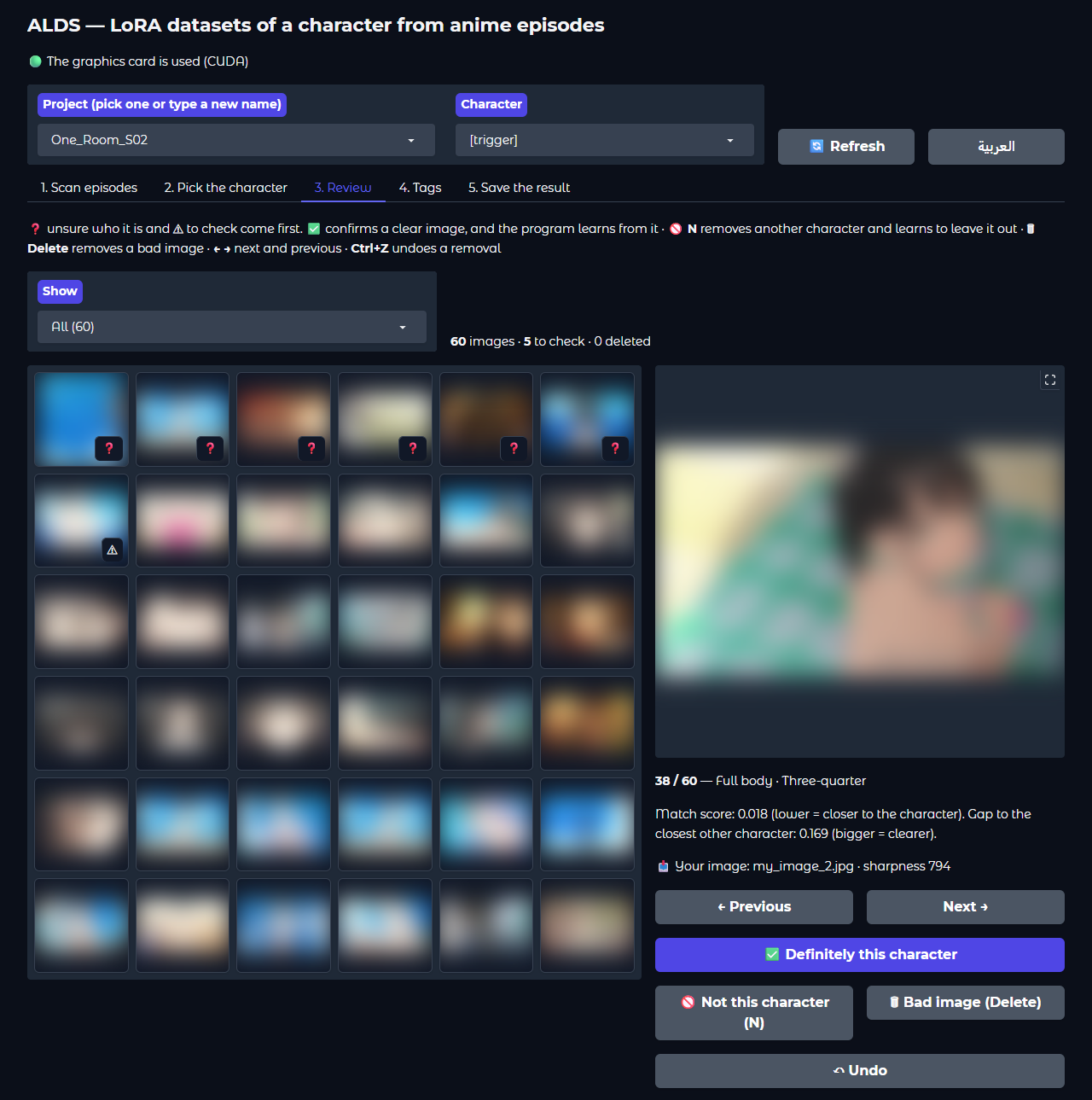 The review tab